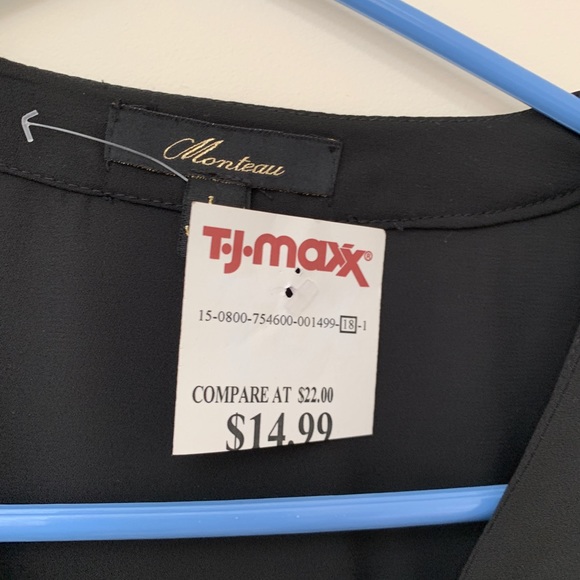 👸🏻Black  Sheer Top Size L Long Sleeve NWT - Picture 3 of 6